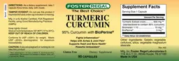 Label for Turmeric Curcumin
