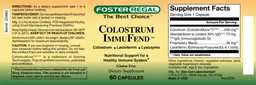 Label for Colostrum ImmuFend