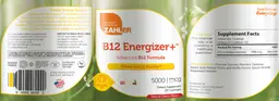 Label for B12 Energizer+ Natural Cherry Flavor