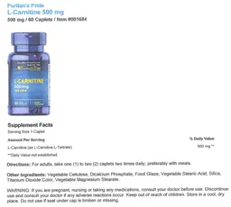 Label for L-Carnitine 500 mg