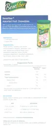 Label for Benefiber Assorted Fruit Chewables