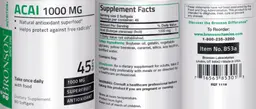Label for Acai 1000 mg