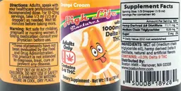 Label for High Life Tinctures with 1000 mg Delta 8 THC Orange Cream