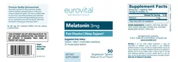 Label for Melatonin 3 mg Natural Fruit Flavor