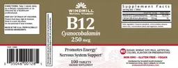 Label for B12 Cyanocobalamin 250 mcg