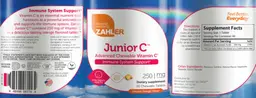Label for Junior C 250 mg Natural Orange Flavor