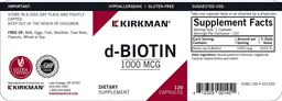 Label for d-Biotin 1000 mcg