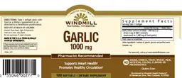 Label for Garlic 1000 mg