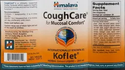 Label for CoughCare for Mucosal Comfort