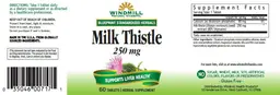 Label for Milk Thistle 250 mg