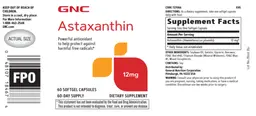 Label for Astaxanthin 12 mg