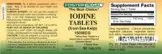 Label for Iodine Tablets (from Sea Kelp) 150 mcg