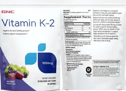 Label for Vitamin K-2 100 mcg