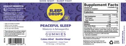 Label for Peaceful Sleep Grape Flavor