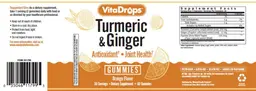 Label for Turmeric & Ginger Gummies Orange Flavor