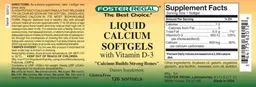 Label for Liquid Calcium Softgels with Vitamin D3