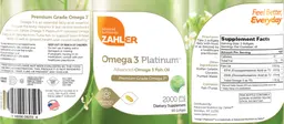 Label for Omega 3 Platinum 2000 mg