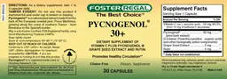 Label for Pycnogenol 30+