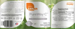 Label for PureWay C 500+ mg