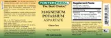 Label for Magnesium Potassium Aspartate