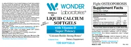 Label for Liquid Calcium Softgels