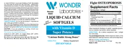 Label for Liquid Calcium Softgels