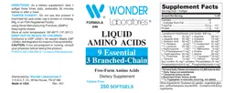 Label for Liquid Amino Acids
