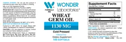 Label for Wheat Germ Oil 1130 mg