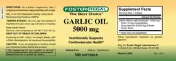 Label for Garlic Oil 5000 mg