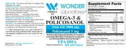 Label for Omega-3 & Policosanol
