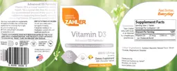 Label for Vitamin D3 1000 IU 25 mcg Orange Flavor