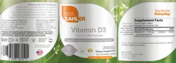 Label for Vitamin D3 2000 IU Orange Flavor