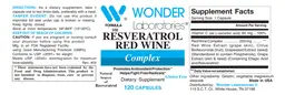 Label for Resveratrol Red Wine Complex