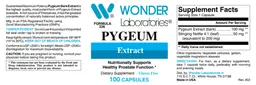 Label for Pygeum Extract