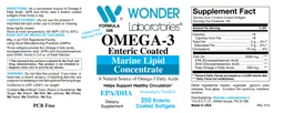 Label for Omega-3 Enteric Coated