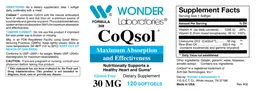 Label for CoQsol 30 mg