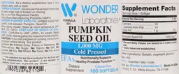 Label for Pumpkin Seed Oil 1,000 mg