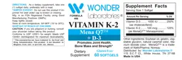 Vitamin K-2 Mena Q7 + D-3