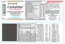 Label for CertaVite With Antioxidants
