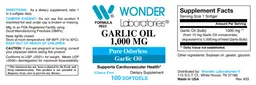Label for Garlic Oil 1,000 mg
