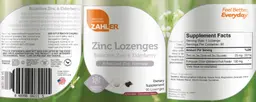 Label for Zinc Lozenges Elderberry Flavor