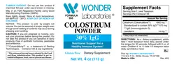 Label for Colostrum Powder
