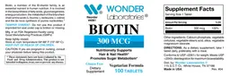 Label for Biotin 300 mcg