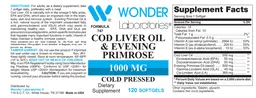 Label for Cod Liver Oil & Evening Primrose 1000 mg