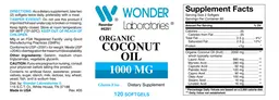 Label for Organic Coconut Oil 1000 mg