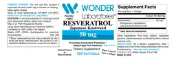 Label for Resveratrol 50 mg Japanese Knotweed