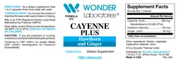 Label for Cayenne Plus