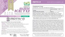 Label for Burn Keto Cucumber Lime