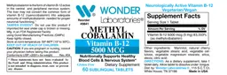 Label for Methyl Cobalamin Vitamin B-12 5000 mcg