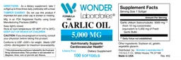 Label for Garlic Oil 5,000 mg